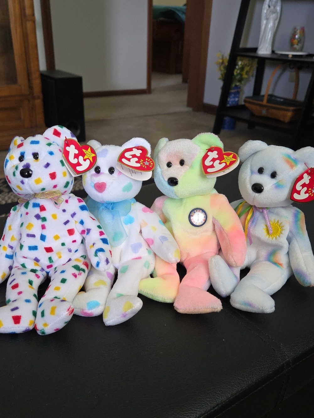 Ty Multicolor Confetti, Print, and Tie-Dye Beanie Bears